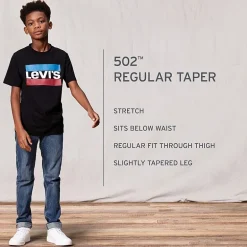 Levi's® Big Kid Boys Adjustable Waist Stretch Fabric 502™ Tapered Leg Regular Fit Jean