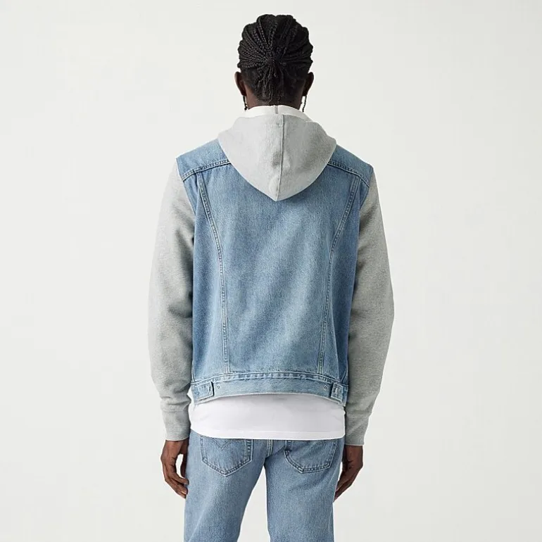 Levi's® Hybrid Hoodie Mens Denim Hooded Lightweight Trucker Jacket