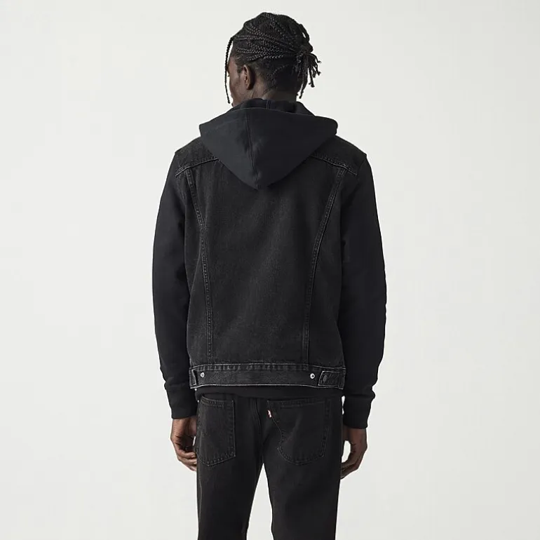 Levi's® Hybrid Hoodie Mens Denim Hooded Lightweight Trucker Jacket