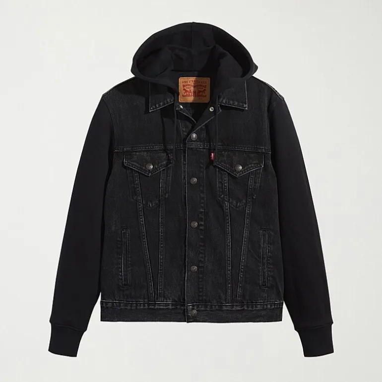Levi's® Hybrid Hoodie Mens Denim Hooded Lightweight Trucker Jacket