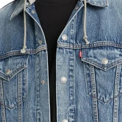 Levi's® Hybrid Hoodie Mens Denim Hooded Lightweight Trucker Jacket