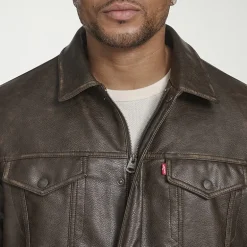 Levi's® Mens Faux Leather Midweight Trucker Jacket