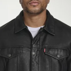 Levi's® Mens Faux Leather Midweight Trucker Jacket
