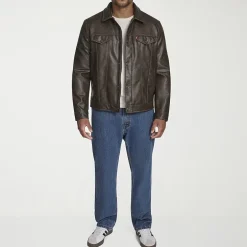 Levi's® Mens Faux Leather Midweight Trucker Jacket