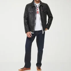 Levi's® Mens Midweight Faux Leather Trucker Jacket