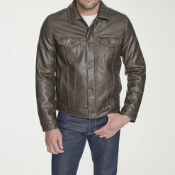 Levi's® Mens Midweight Faux Leather Trucker Jacket