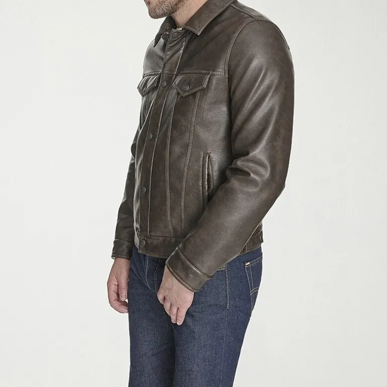 Levi's® Mens Midweight Faux Leather Trucker Jacket