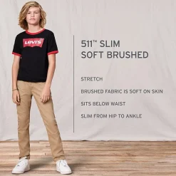 Levi's® Sueded Big Kid Boys Adjustable Waist 511™ Slim Fit Pant