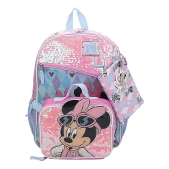 Licensed Disney Minnie Mouse 5-Piece Backpack Set