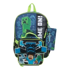 Licensed Minecraft 5-Piece Backpack Set