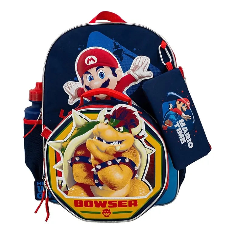 Licensed Super Mario 5-Piece Backpack Set