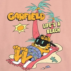 Life'S A Beach Tee Womens Juniors Crew Neck Short Sleeve Regular Fit Garfield Nickelodeon Graphic T-Shirt