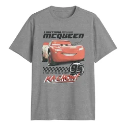 Lightning Mcqueen Mens Crew Neck Short Sleeve Regular Fit Cars Graphic T-Shirt