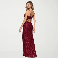 Lilli Asher Womens Juniors V Neck Sleeveless Embellished Floral Bodycon Dress