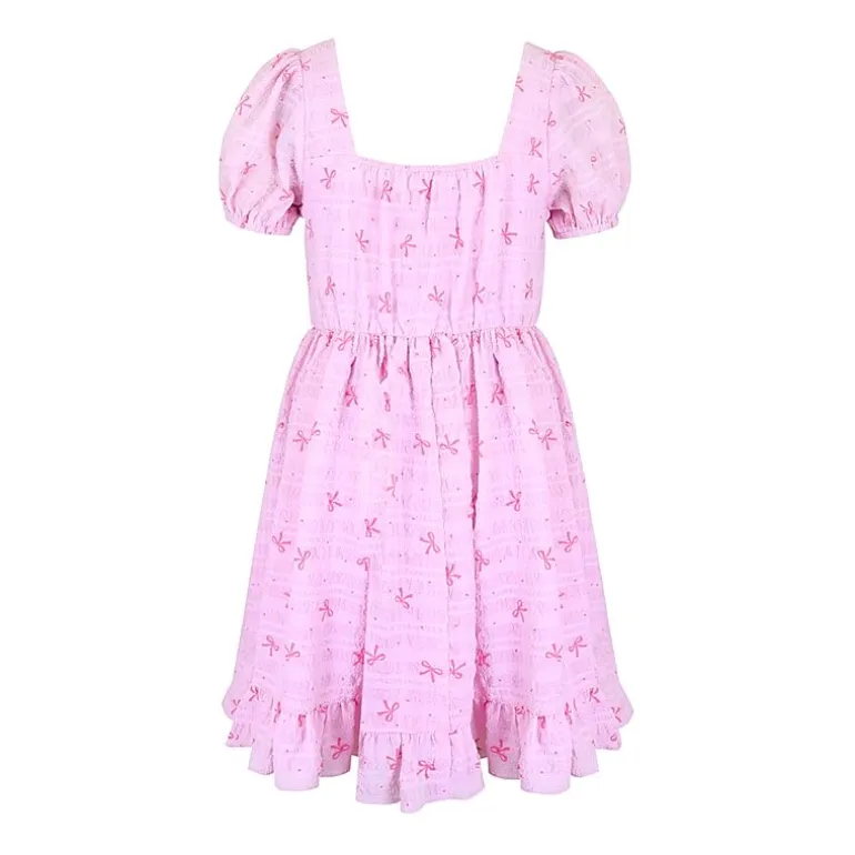 Lilt Big Kid Girls Short Sleeve Puffed A-Line Dress