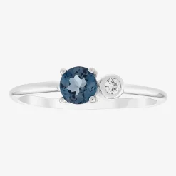 Limited Quantities! Womens Genuine Blue Topaz Sterling Silver Ring Set