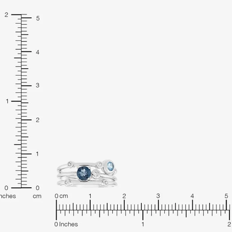 Limited Quantities! Womens Genuine Blue Topaz Sterling Silver Ring Set