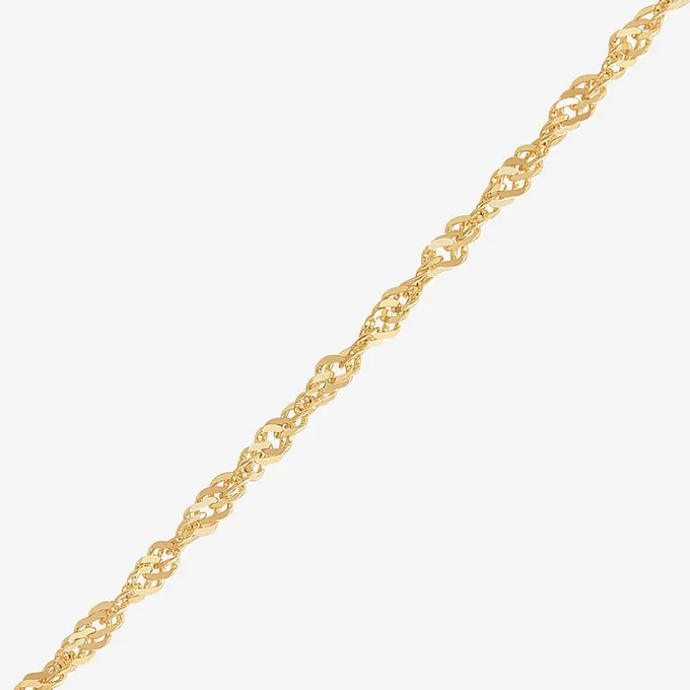Limited Quantities! Womens 14K Gold 16 Inch Singapore Chain Necklace