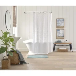 Linden Street Cotton Clip Jacquard Shower Curtain
