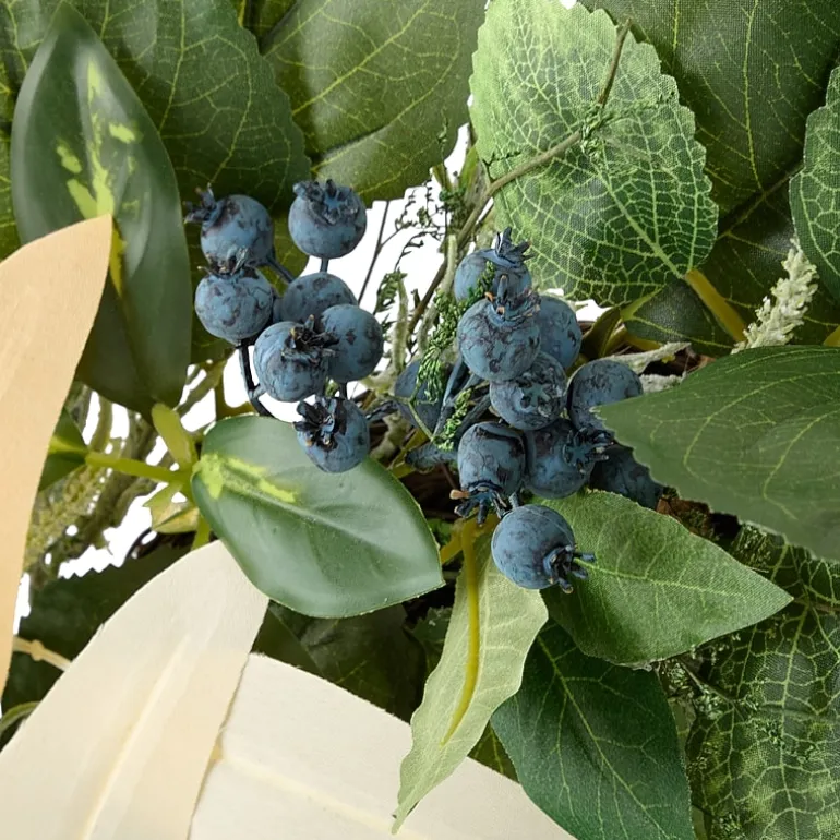 Linden Street 24in Blueberry Mixed Evergreen Wreath