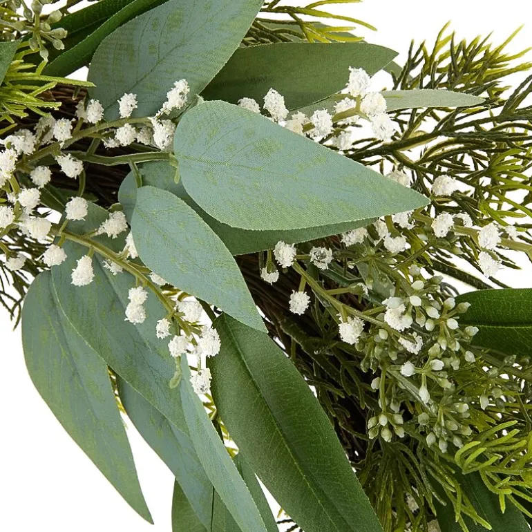 Linden Street 24in Welcome Mixed Evergreen Wreath
