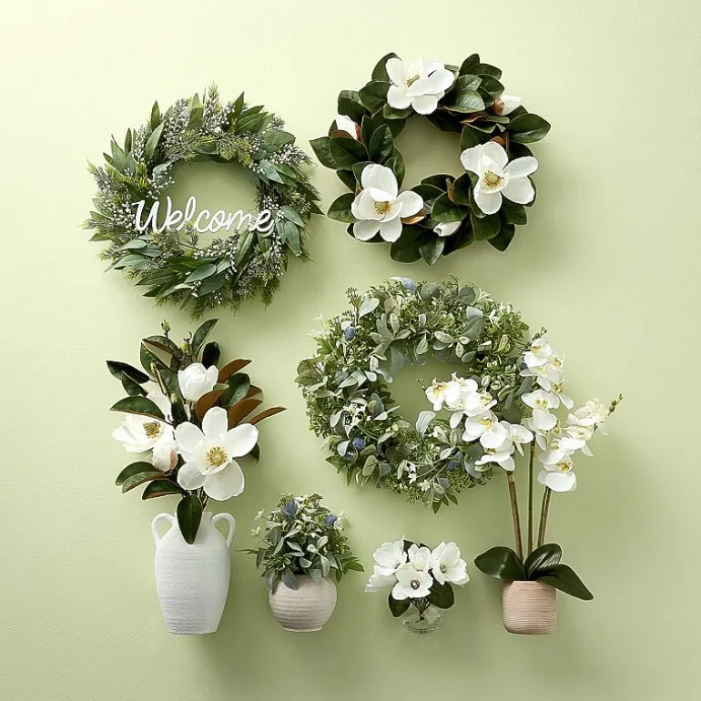 Linden Street 8in White Magnolia Artificial Plant