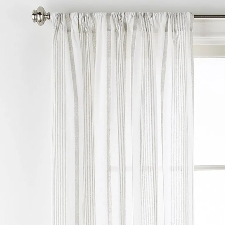 Linden Street Jameson Cotton Print Rod Pocket Sheer Single Curtain Panel