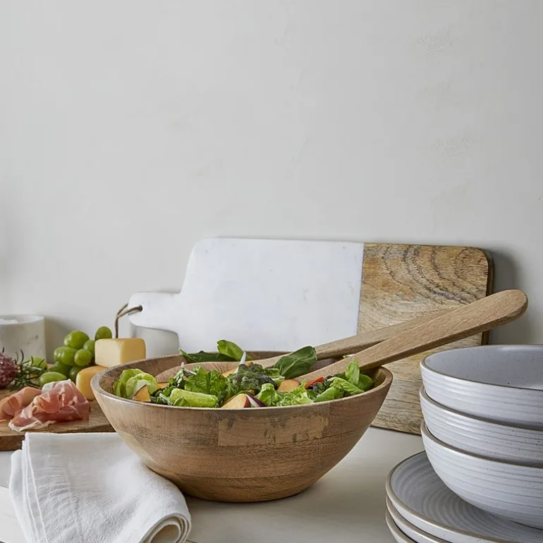 Linden Street 20x7 Mango Wood & Marble Serve Tray