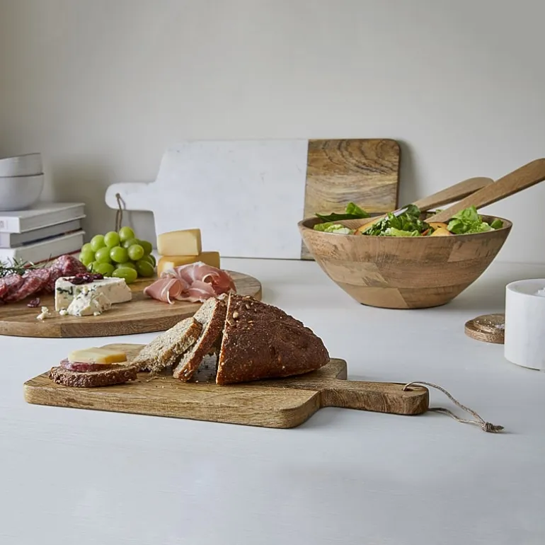 Linden Street 20x7 Mango Wood & Marble Serve Tray