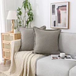 Linen Blend 20x20 Square Throw Pillow
