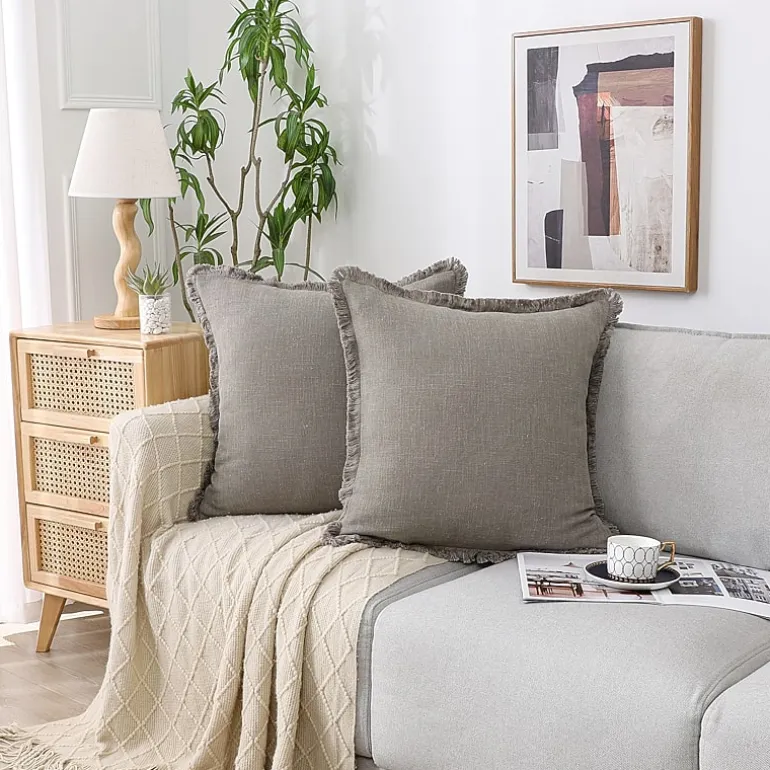 Linen Blend 20x20 Square Throw Pillow