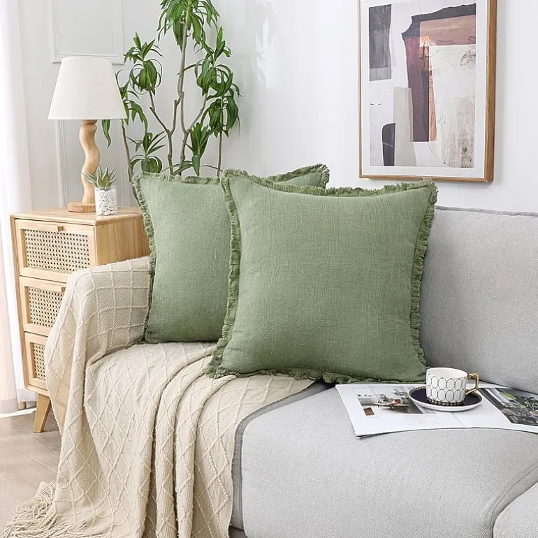 Linen Blend 20x20 Square Throw Pillow