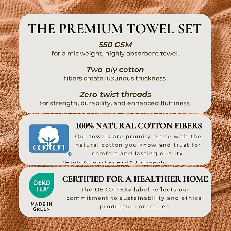 Linery Cotton Quick-Dry Loop Textured 12 Pc Washcloths