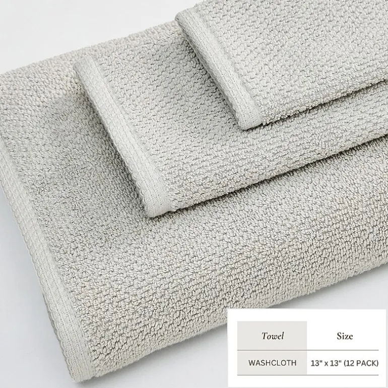 Linery Cotton Quick-Dry Loop Textured 12 Pc Washcloths