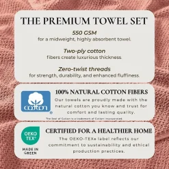 Linery Cotton Quick-Dry Loop Textured 12 Pc Washcloths