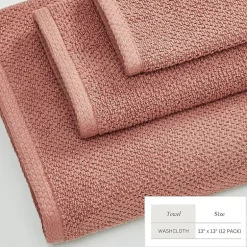 Linery Cotton Quick-Dry Loop Textured 12 Pc Washcloths