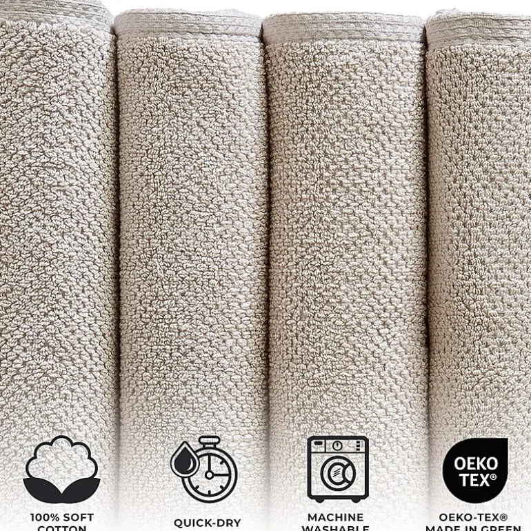 Linery Cotton Quick-Dry Loop Textured 12 Pc Washcloths