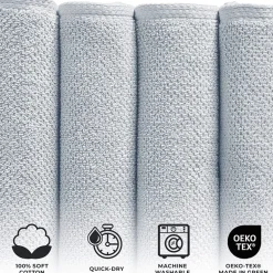 Linery Cotton Quick-Dry Loop Textured 12 Pc Washcloths