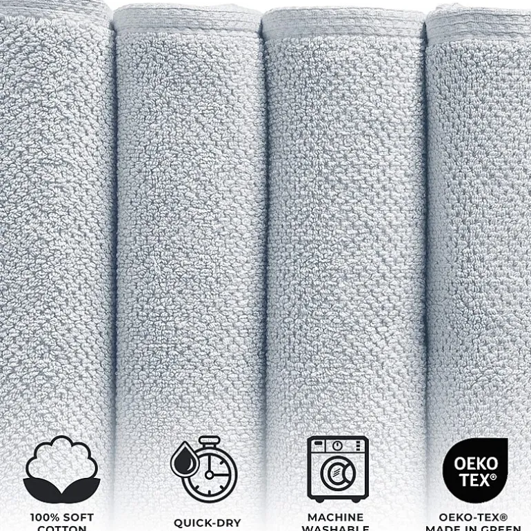 Linery Cotton Quick-Dry Loop Textured 12 Pc Washcloths