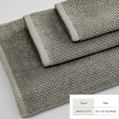 Linery Cotton Quick-Dry Loop Textured 12 Pc Washcloths