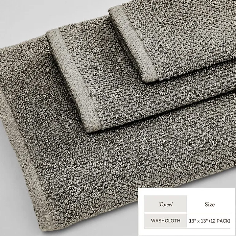 Linery Cotton Quick-Dry Loop Textured 12 Pc Washcloths