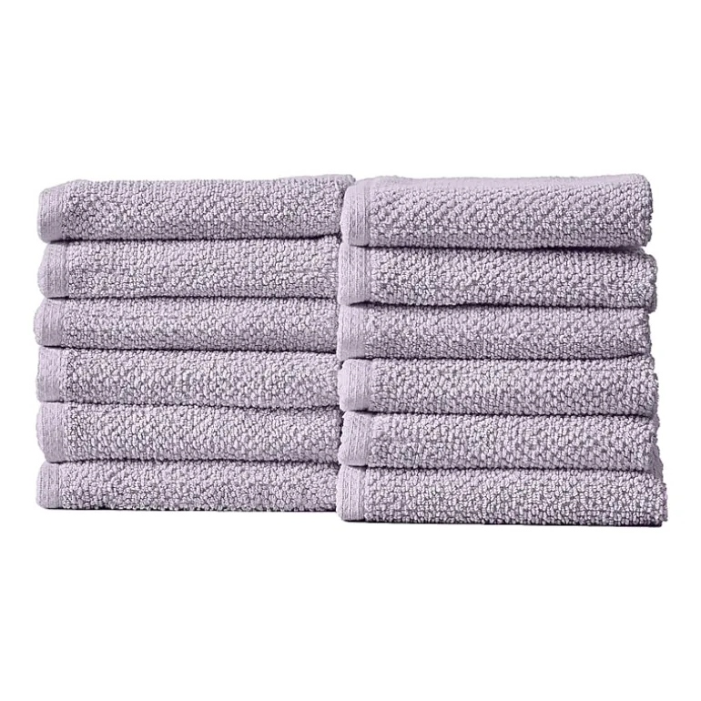 Linery Cotton Quick-Dry Loop Textured 12 Pc Washcloths