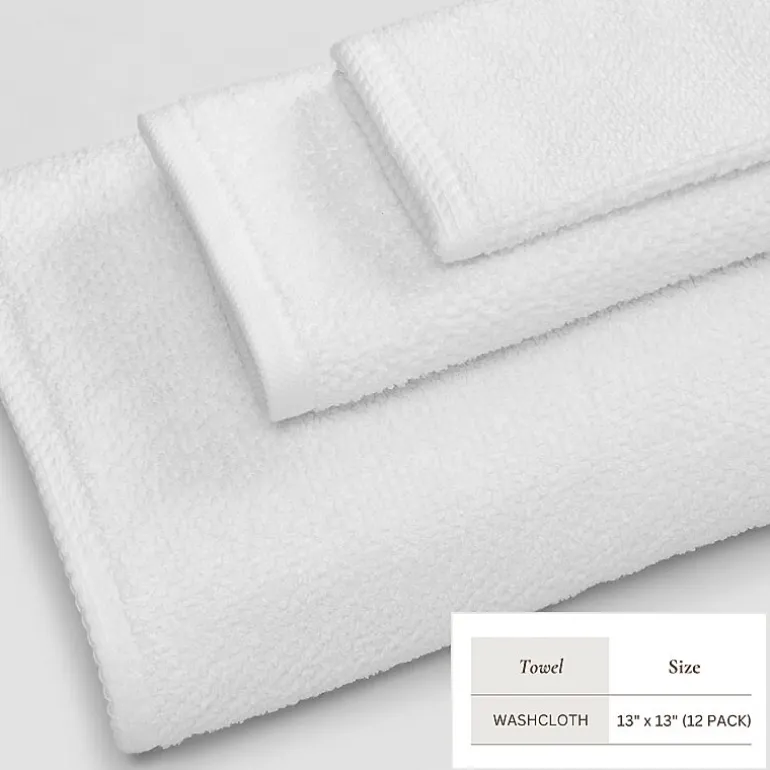Linery Cotton Quick-Dry Loop Textured 12 Pc Washcloths