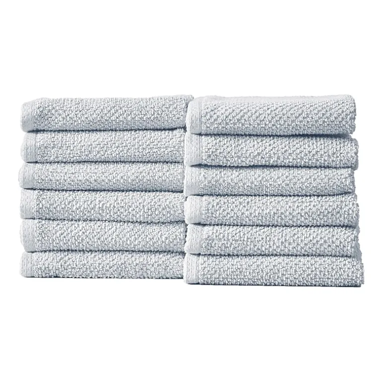 Linery Cotton Quick-Dry Loop Textured 12 Pc Washcloths