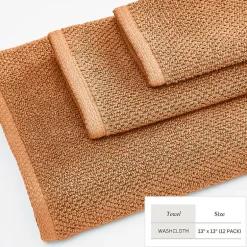 Linery Cotton Quick-Dry Loop Textured 12 Pc Washcloths