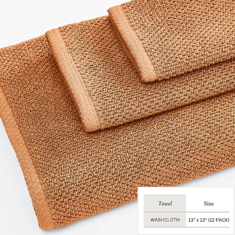 Linery Cotton Quick-Dry Loop Textured 12 Pc Washcloths