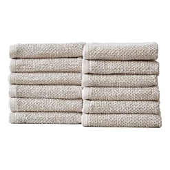 Linery Cotton Quick-Dry Loop Textured 12 Pc Washcloths