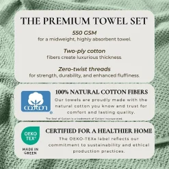 Linery Cotton Quick-Dry Loop Textured 12 Pc Washcloths
