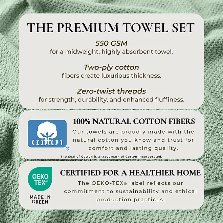 Linery Cotton Quick-Dry Loop Textured 12 Pc Washcloths