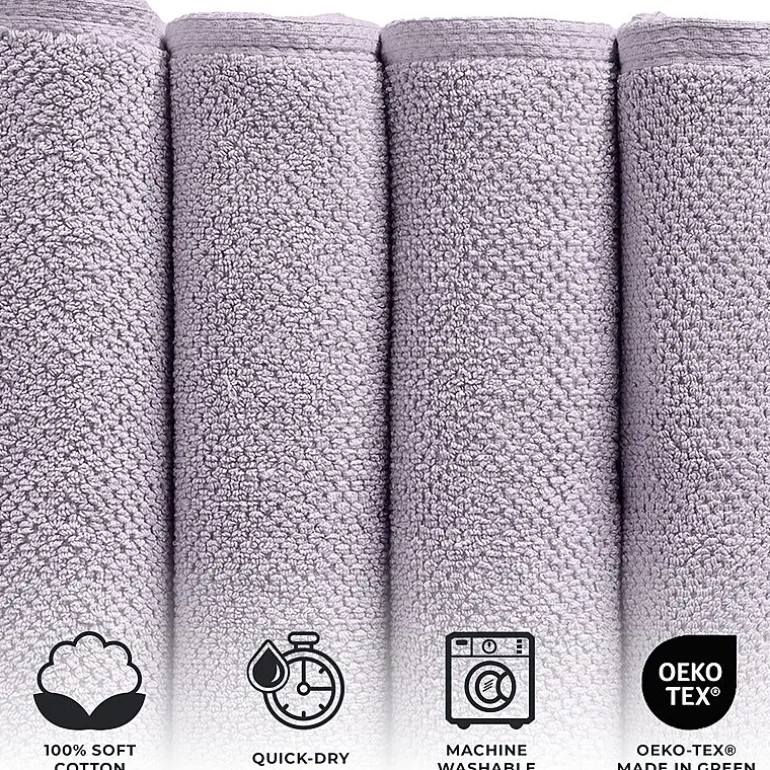 Linery Cotton Quick-Dry Loop Textured 12 Pc Washcloths
